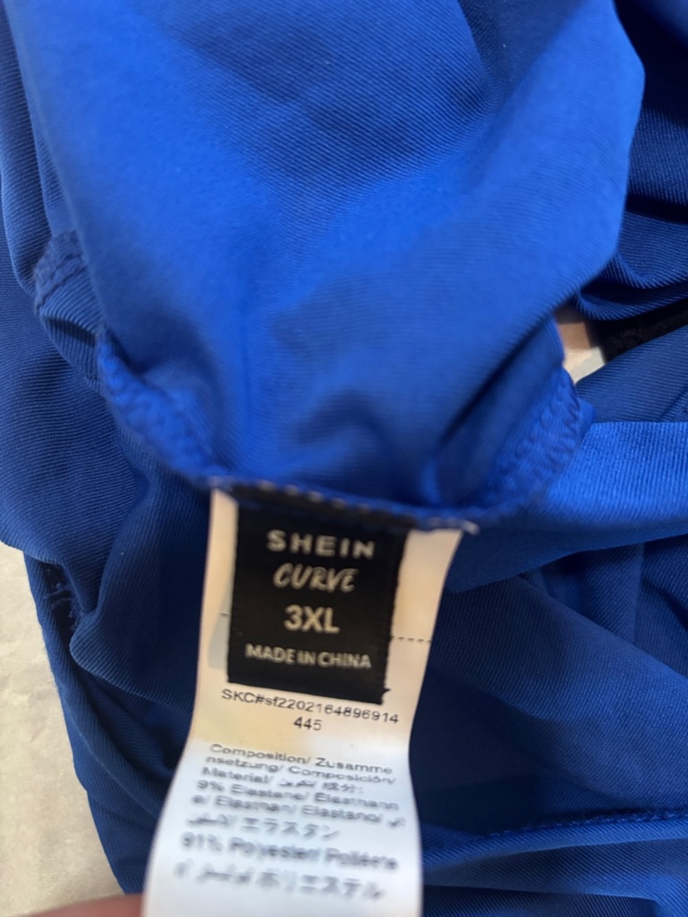 SHEIN One-Shoulder Bodysuit Jumpsuit in Blue, Orange, and Black - Picture 2 of 6